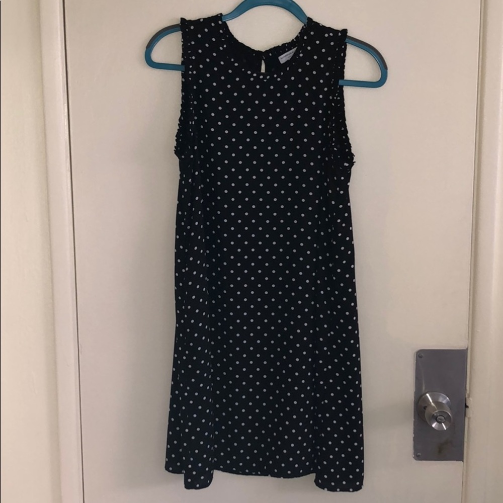 Ruffled Sleeveless Polkadot Dress